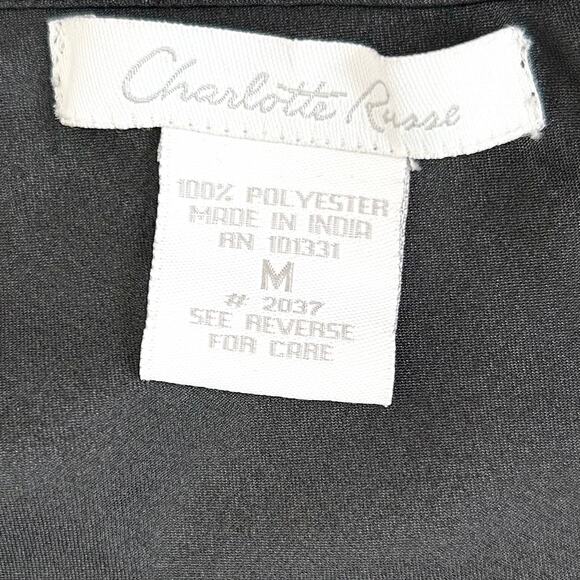 Y2K Charlotte Russe Sequin Beaded Satin Tie-Back Halter Top - Picture 7 of 7